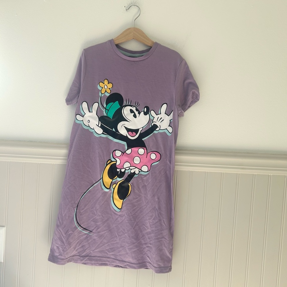 Disney Minnie Mouse Girls 9-10 Lavender Purple Graphic Nightgown - Picture 1 of 4